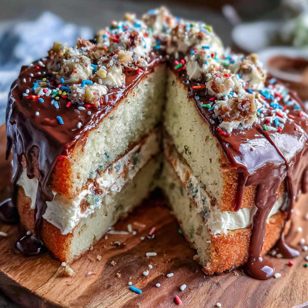 Festive Sprinkles Graduation Cake