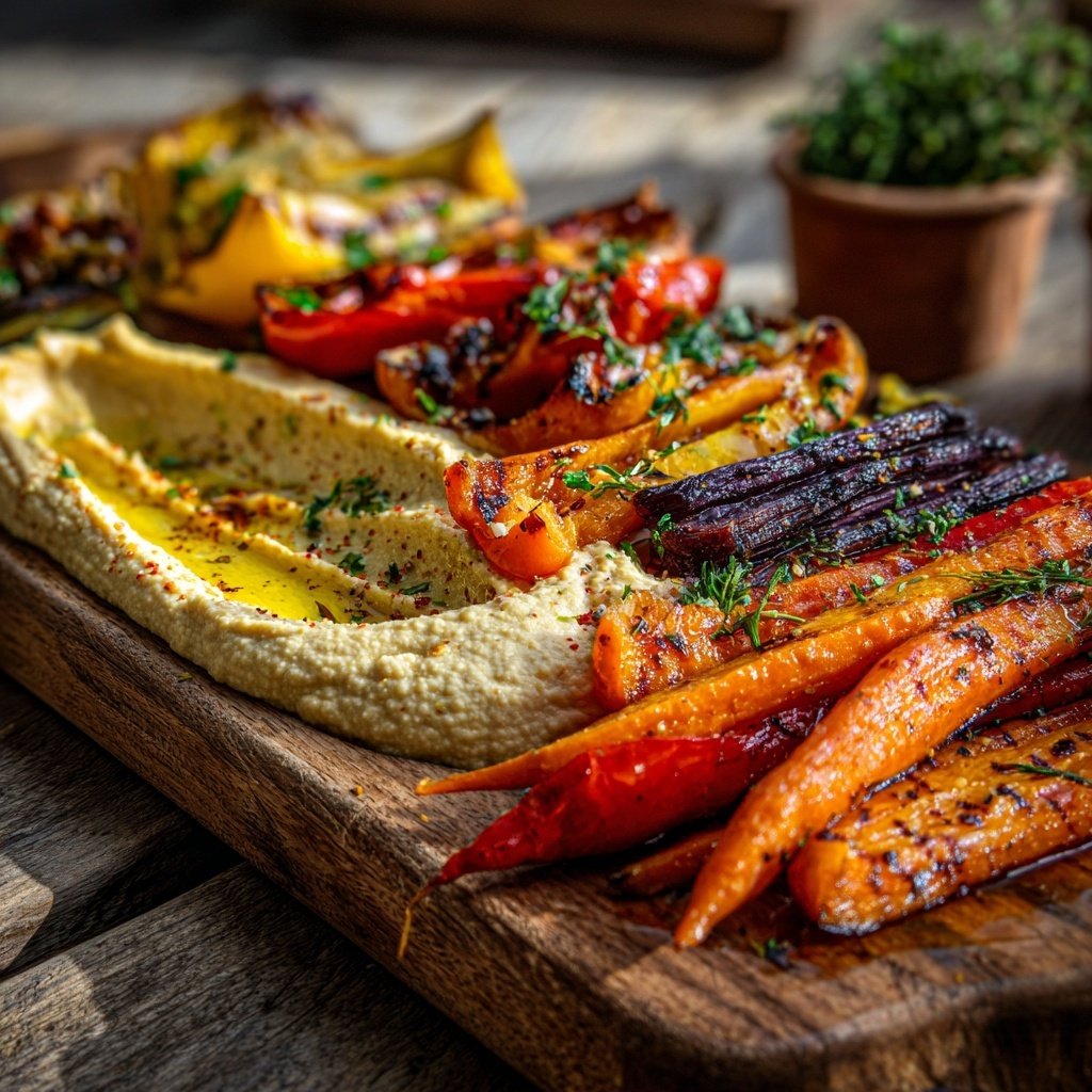 Roasted Vegetable and Hummus Platter