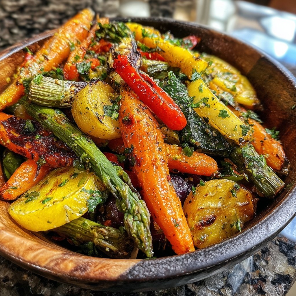 Healthy Lemon Herb Grilled Veggies