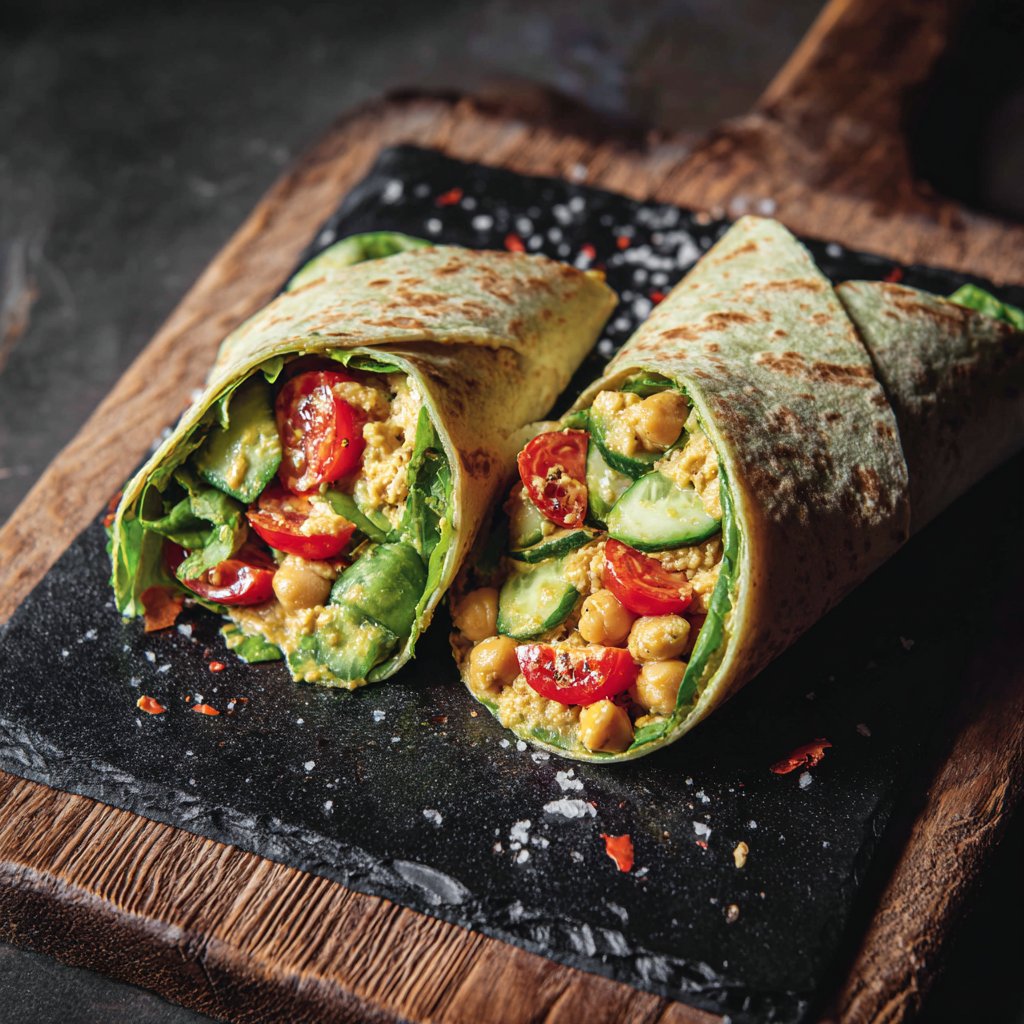 Mediterranean Cucumber & Chickpea Wrap